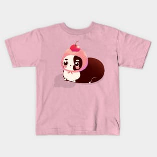 Cat in a Pink Fluffy Hat with a Cherry on Top Kids T-Shirt